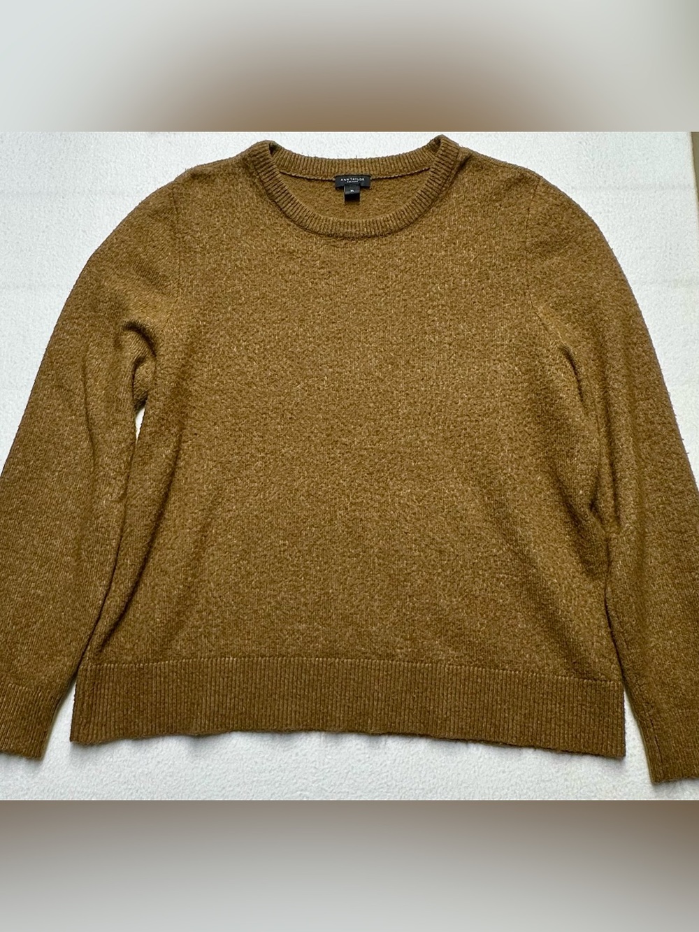 Ann Taylor Factory Women’s XL Brown Crewneck Sweater Acrylic Nylon Wool Blend